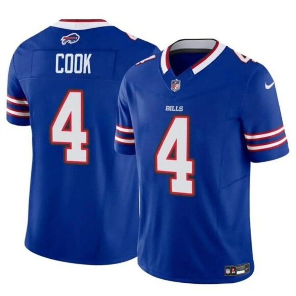 Youths Kids Mens  4 James Cook Blue Stitched Vapor Jersey